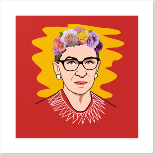 RBG - Ruth Bader Ginsburg Flower Crown Feminism Posters and Art